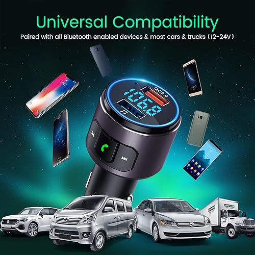 Miniatura 4 de Transmisor FM Actualizado V5.0 para Coche - Marrón