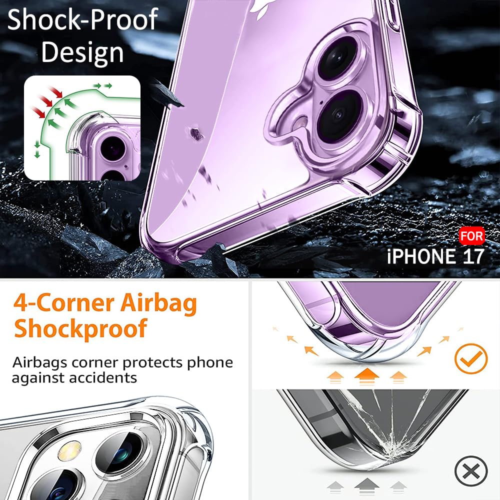 TheGiftKart Crystal Clear Back Cover Case for iPhone 17 | 360 Degree Protection | Shock Proof Design | Transparent Back Cover Case for iPhone 17 (PC & TPU, Transparent Bumper) — Amazon image 4