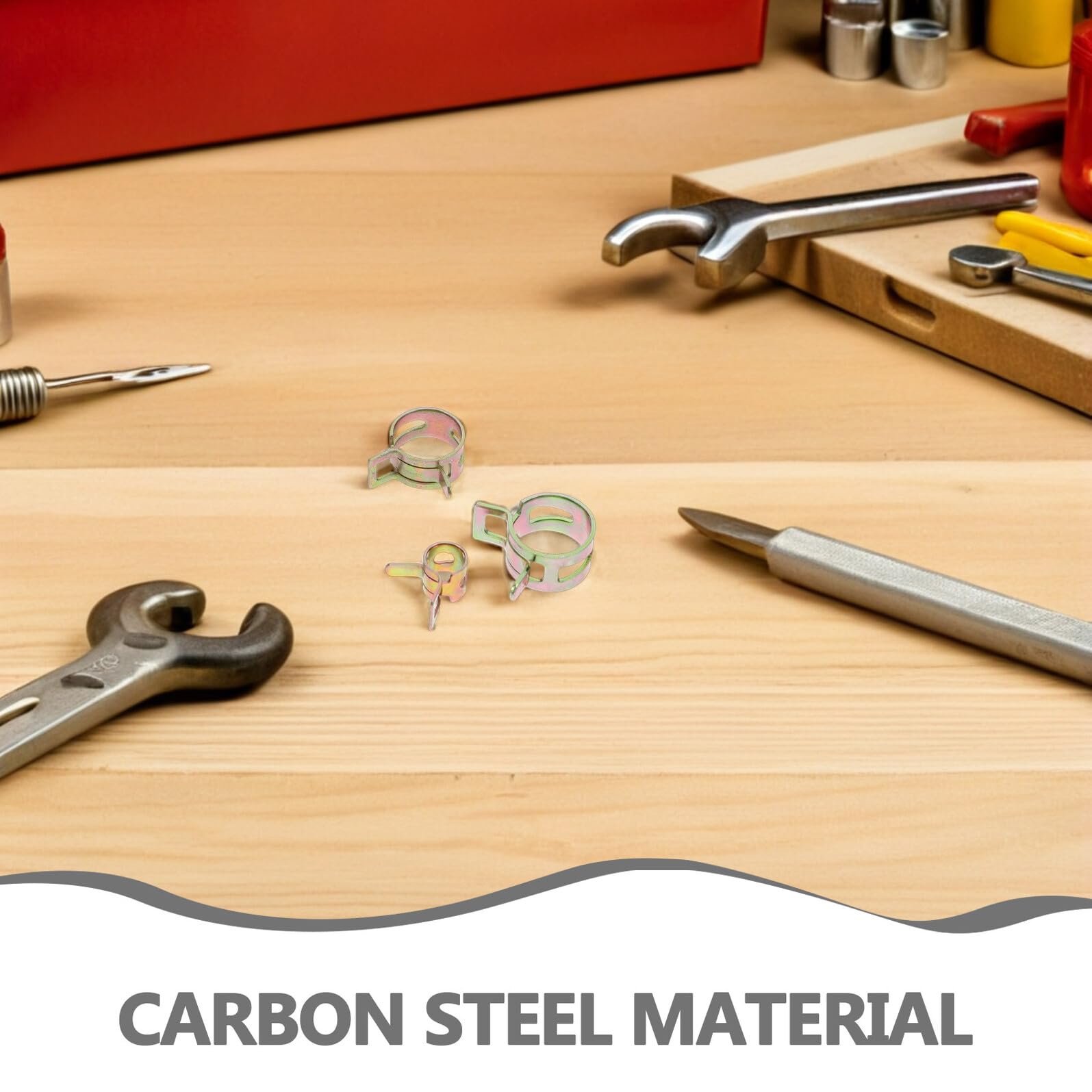 Colliers de Serrage à Ressort 115 Pièces en Acier au Carbone 6-22 Mm