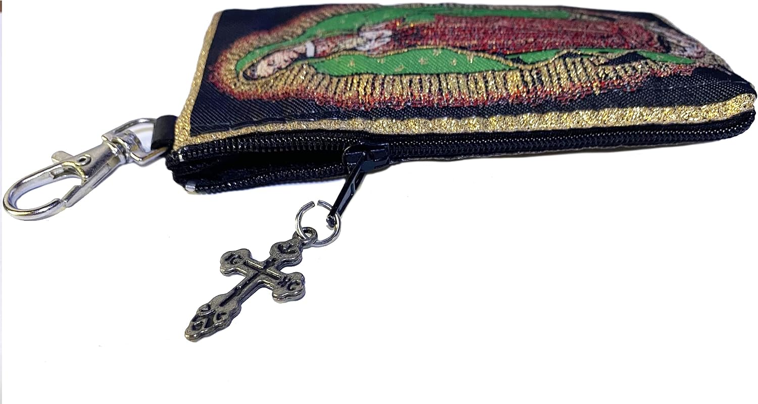 Religioso Regalos Virgen de Guadalupe Tapestry Keepsake Rosary Ic - Relieve y Grabado Sacro