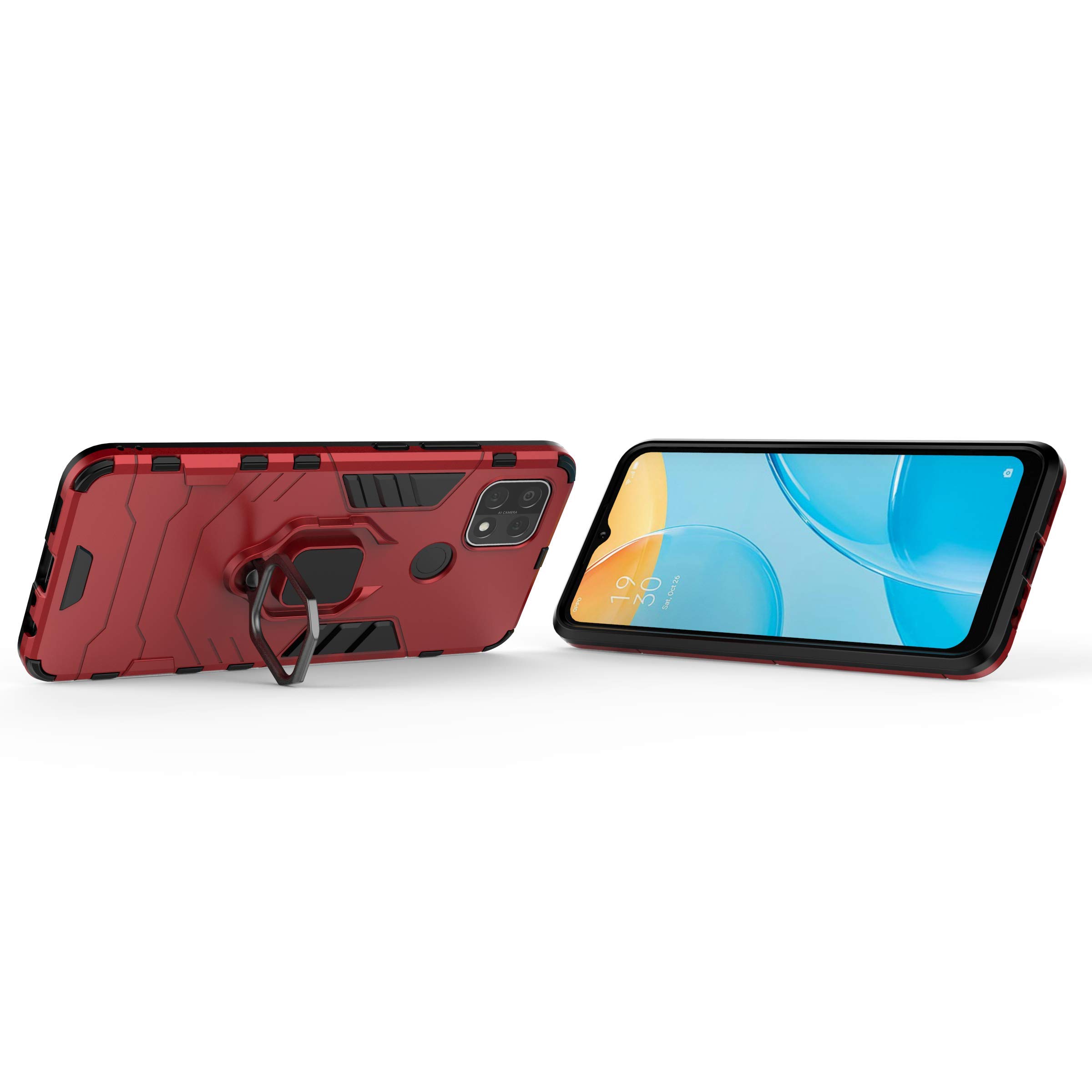 Migliore Cover OPPO A15 A35 con Supporto Auto e Grado Militare Nero