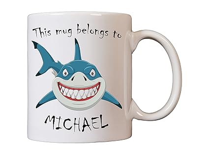 Personalised Shark Mug - This Mug Belongs to - 11oz Ceramic - Dishwasher & Microwave Safe