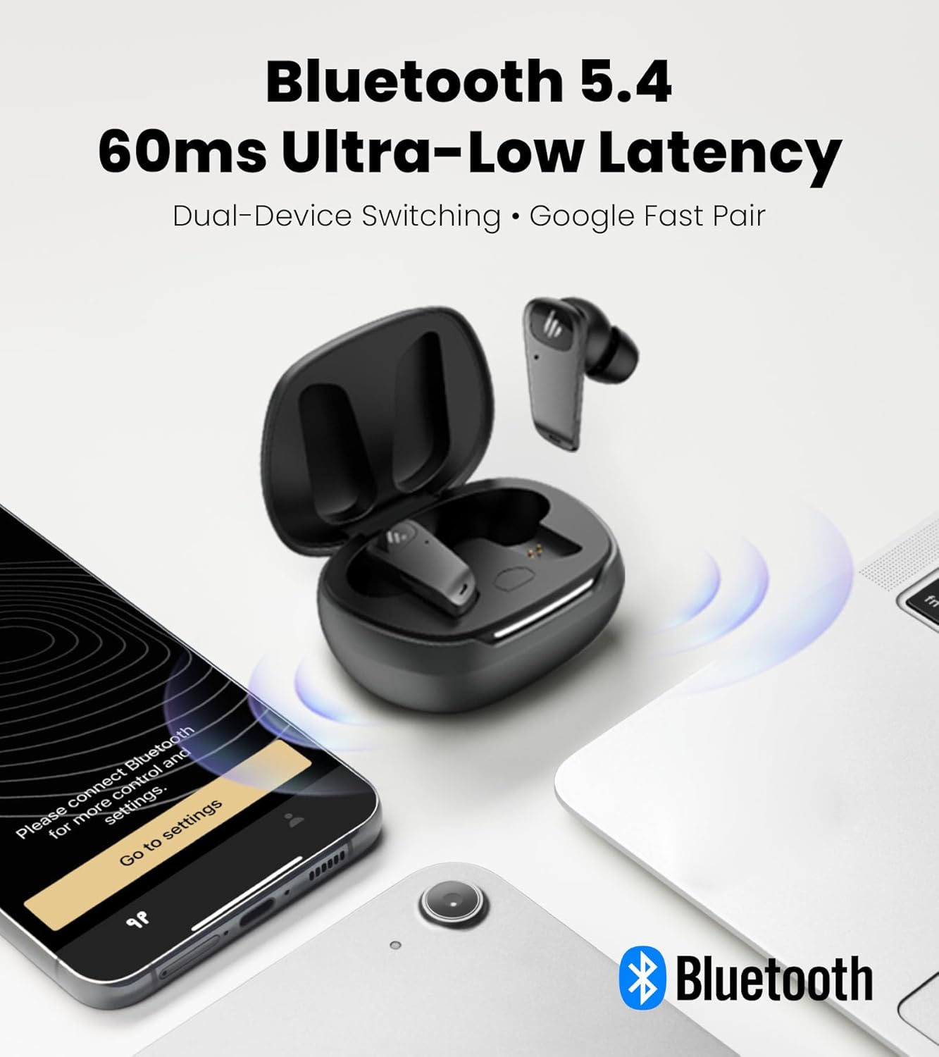 Edifier NeoBuds Planar TWS Earbuds - Hi-Res Wireless, 12mm Planar Magnetic Drivers, Snapdragon Sound, Hybrid ANC, Bluetooth 5.4 Dual Connection, 30H Playtime, Google Fast Pair, 60ms Low Latency - Image 9