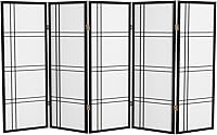 Vista 23 de Pantalla Shoji de doble cruz corta de 4 pies - Negro - 3 paneles