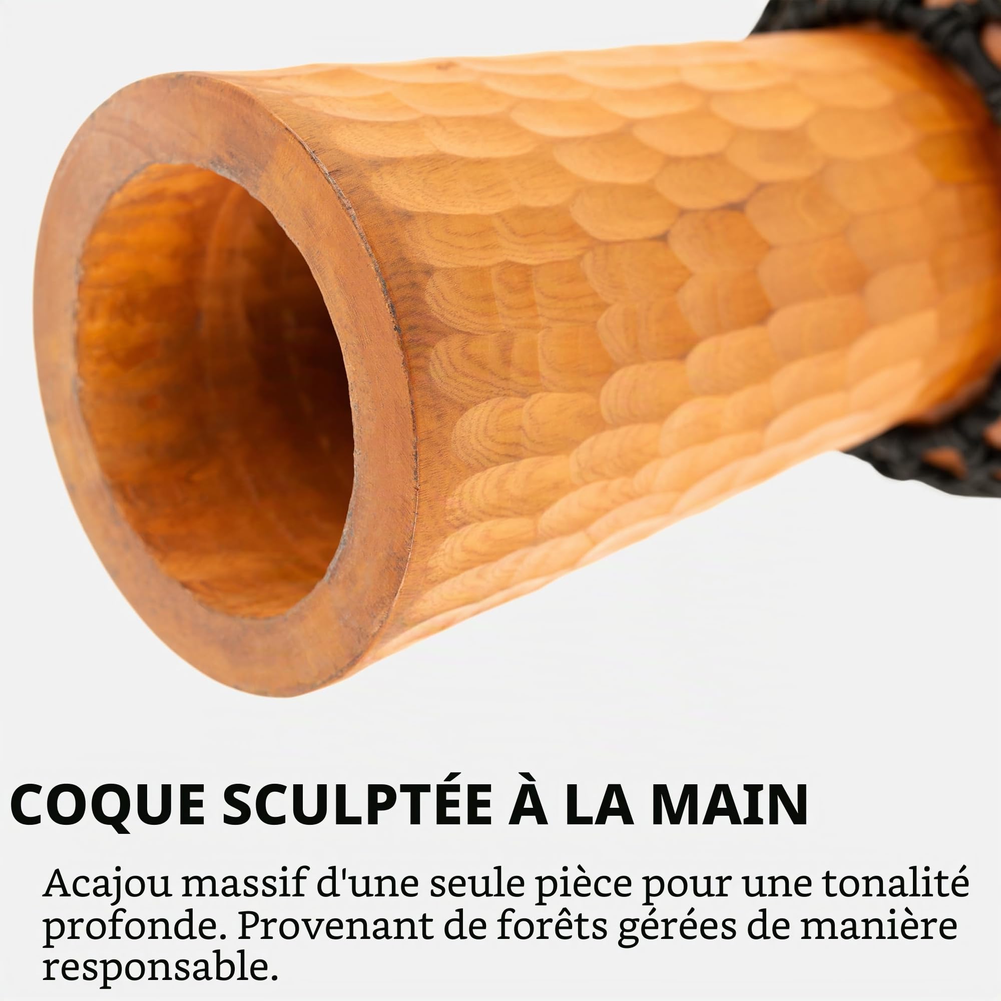 Meinl Percussion Djembe Nile À Cordes – Percussion à Main Moyenne Taille – Avec Peau de Chèvre – Diamètre 10 pouces – Acajou, Naturel (HDJ4-M)