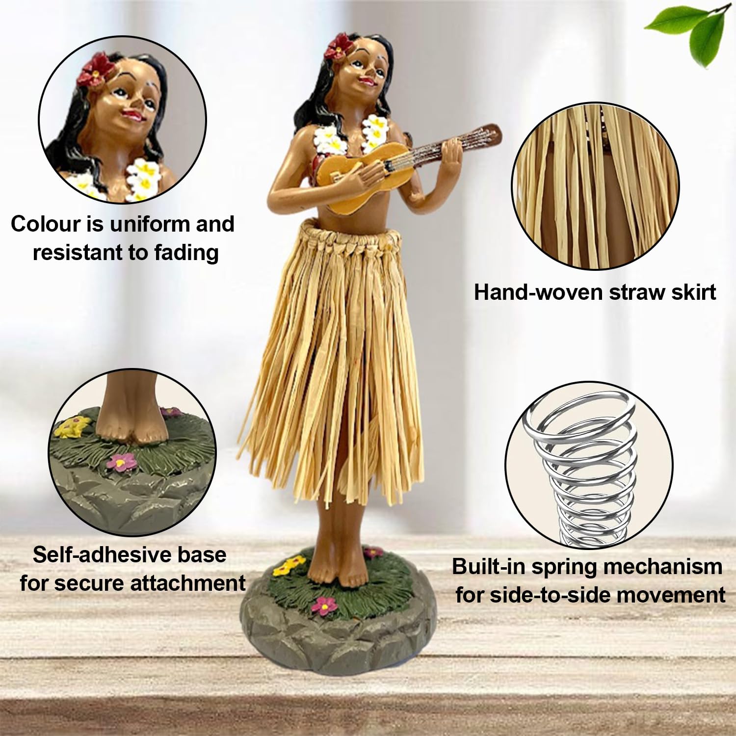 Hawaii Dashboard Hula Doll Bambola da Cruscotto Hawaiana Ornamento per Auto