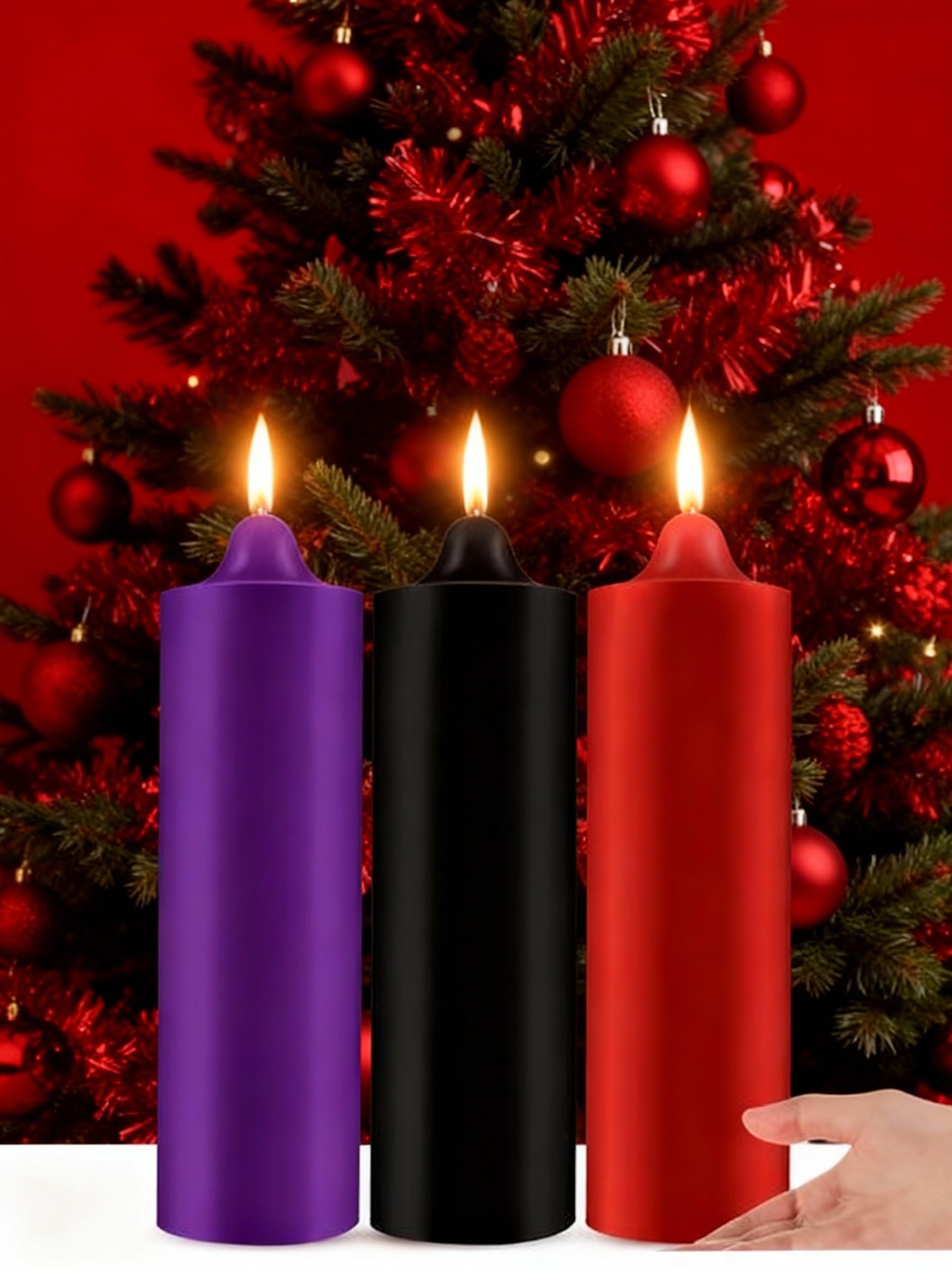 Tisancy 3 velas grandes de baja temperatura, velas románticas de bajo calor, velas románticas de cera para amantes de San Valentín, parejas, bodas, decoración del hogar