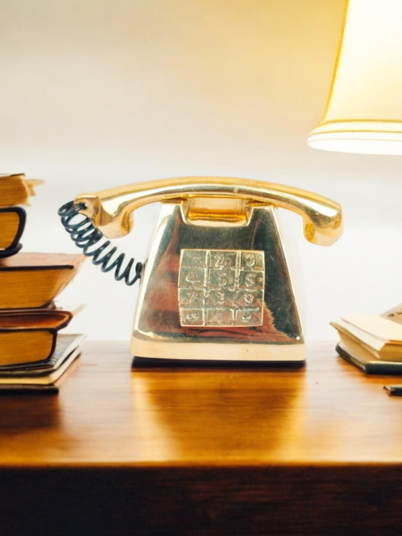 Presents Brass Mini Landline Telephone for Decor Vintage Antique Telephone Showpiece for Home Decor-image-46
