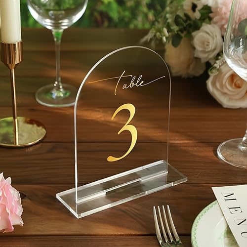 Miniatura 78 de UNIQOOO Paquete de 10 letreros de mesa de acrílico esmerilado de 8 x 10 pulgadas para boda con soportes, 1/8 pulgadas de grosor, hoja de letrero