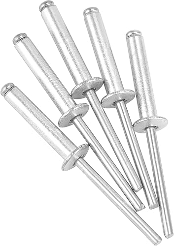 Miniatura 4 de QWORK Remaches ciegos de aluminio, 500 piezas de 316" x 1" (4.8 x 25 mm), surtido de remaches ciegos, plateado (#6-16)