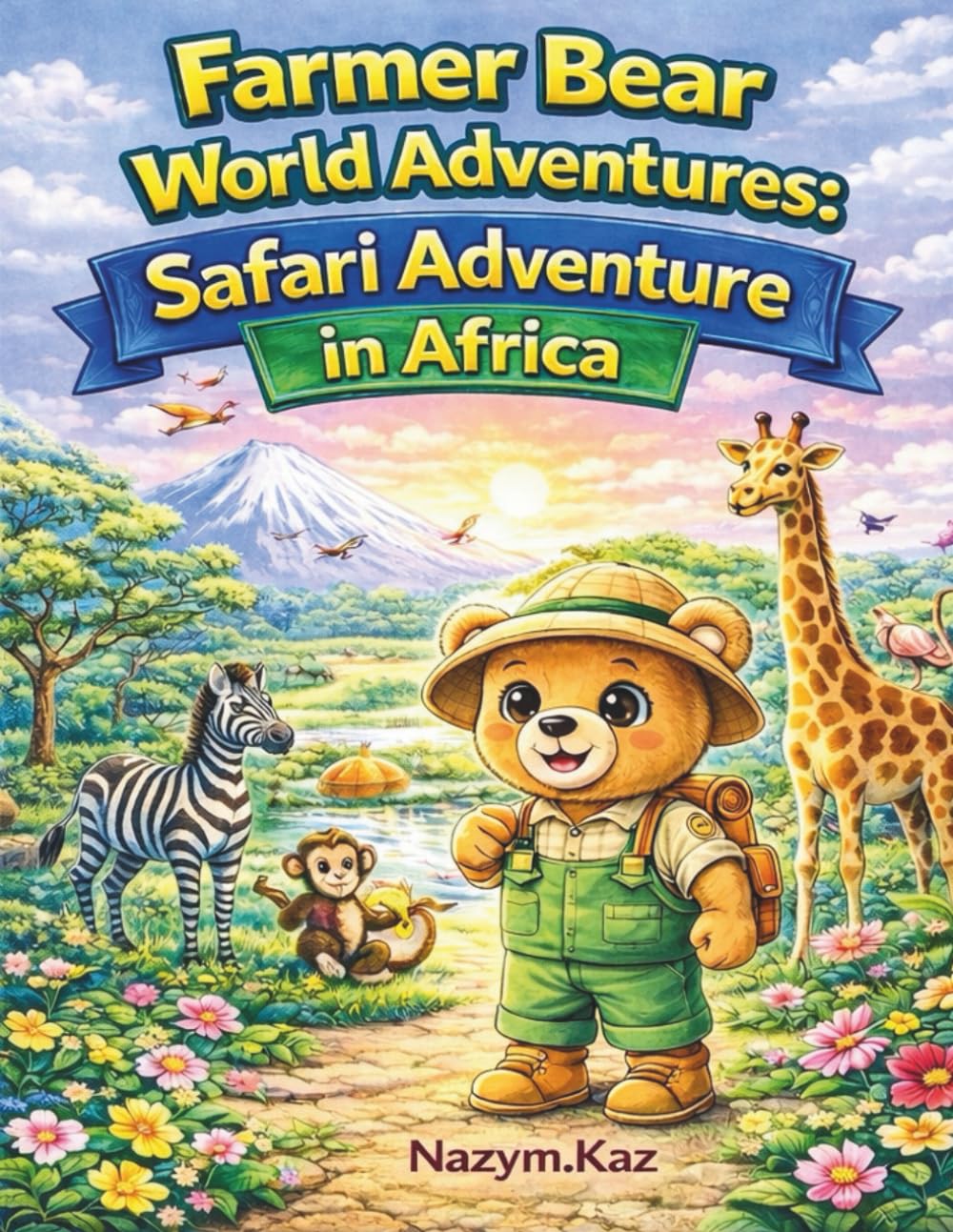 Farmer Bear World Adventures: Safari Adventure in Africa: A Fun & Educational Coloring Book with African Animals, Countries, and Amazing Facts for Kids Ages 4–10
