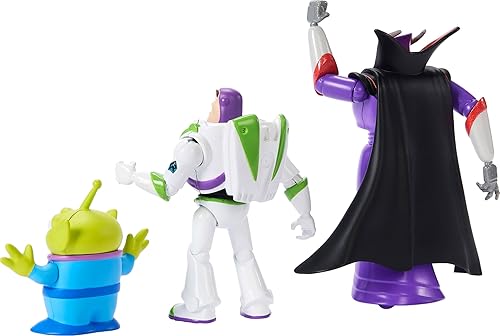 Miniatura 5 de Mattel Disney Pixar Storytellers Story Intergalactic - Paquete de 3 figuras de acción, 4 pulgadas a escala Buzz Lightyear, Zurg & Alien Posable Toys