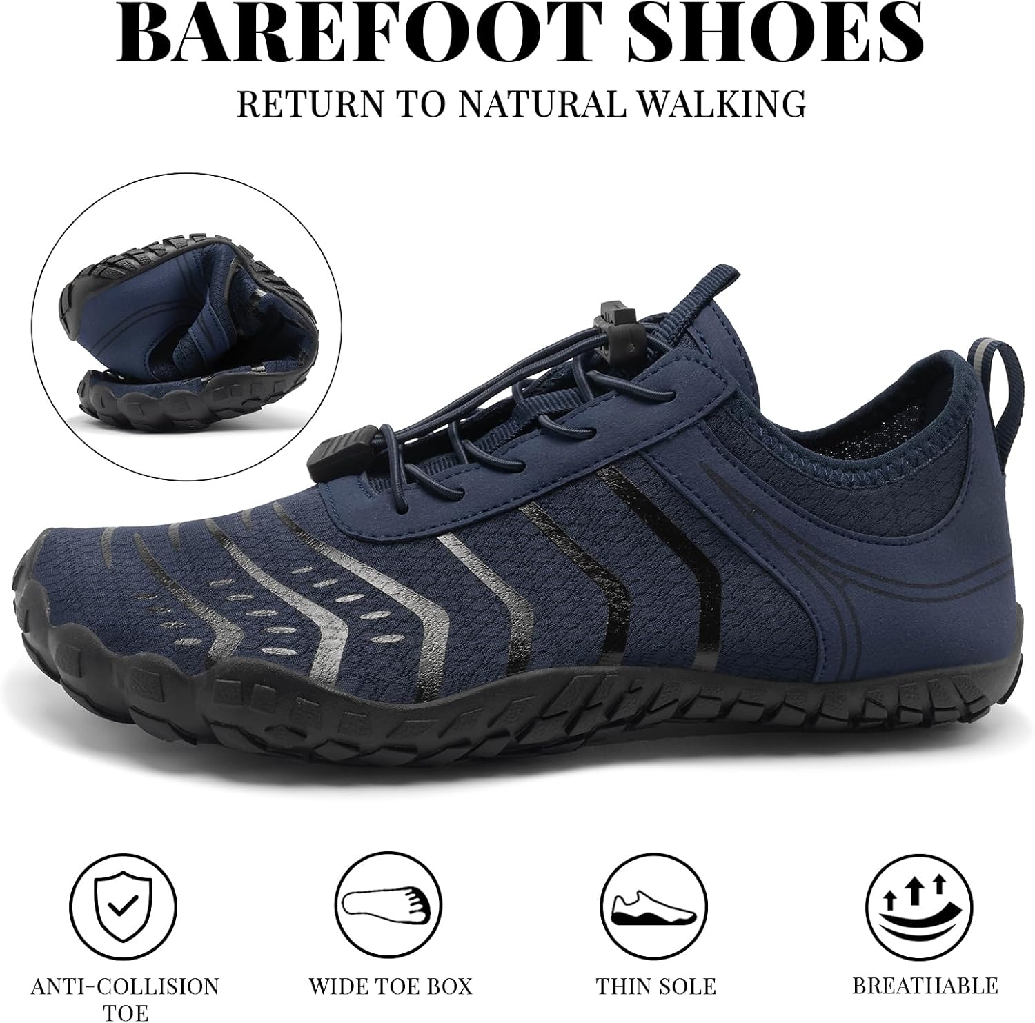 2026 New Hiking Barefoot Shoes Womens Mens Footwear,Wide Toe Box Water Shoe for Women Men,Zero Drop Comfortable & Non-Slip Barefoot Vitality Shoe Women's Athletic Footwear for Walking Hiking - Image 4