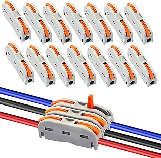 LYSAIMG 20 Pack Compact Wire Nuts Connector Set,Quick Connection Termina,Lever Wire Nuts Connectors,One-to-One Port Push-in Lever Wire Joiner Connector Kit.