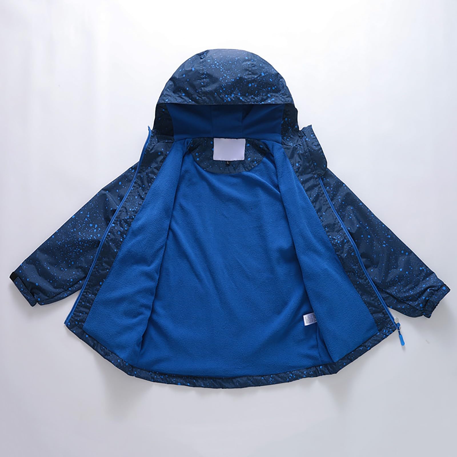 Giacca per ragazzi Giacca a vento leggera foderata in pile con cappuccio giacche all'aperto antivento escursionismo cappotto per bambini autunno inverno Outwear