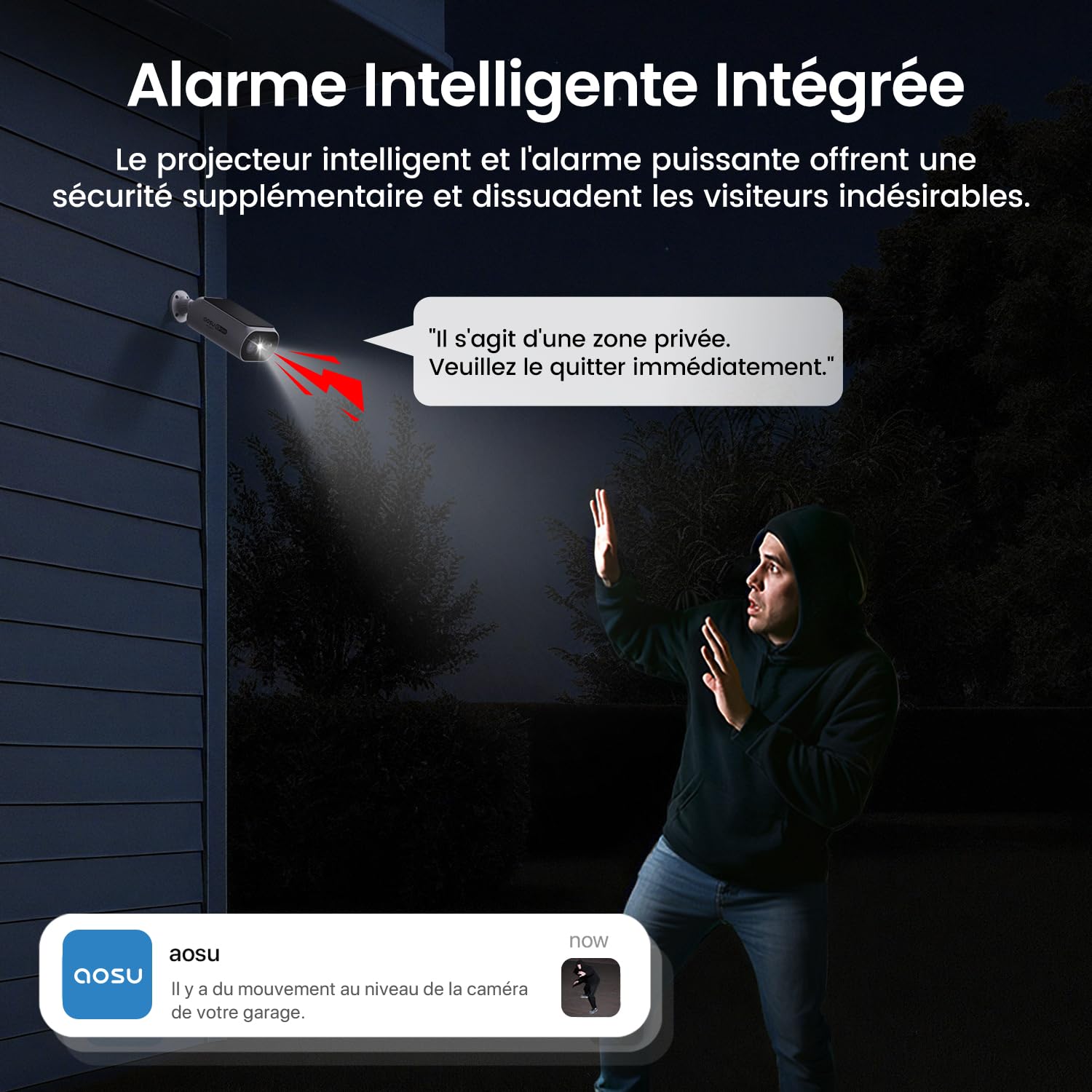 AOSU 2K Caméra Surveillance Extérieure sans Fil, Base+ 4 Cam, 32 Go Stockage Local,3MP WiFi Solaire Caméra Exterieur à Batterie, Panneau Solaire Intégré, Vision Nocturne Couleur,Détecteur de Mouvement
