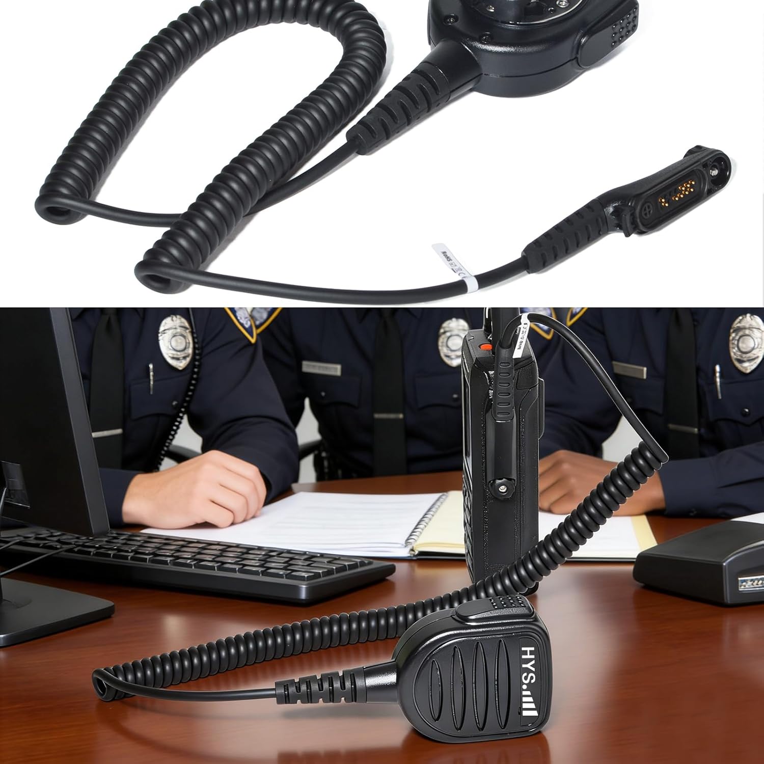 HYS R7 Speaker Microphone with Heavy Duty Cable/Clip, Shoulder Speaker Mic with Durable Outer Casing for Motorola N70 N50 N30 R7 ION and MXP600 MOTOTRBO R7 Digital Portable Two-Way Radio