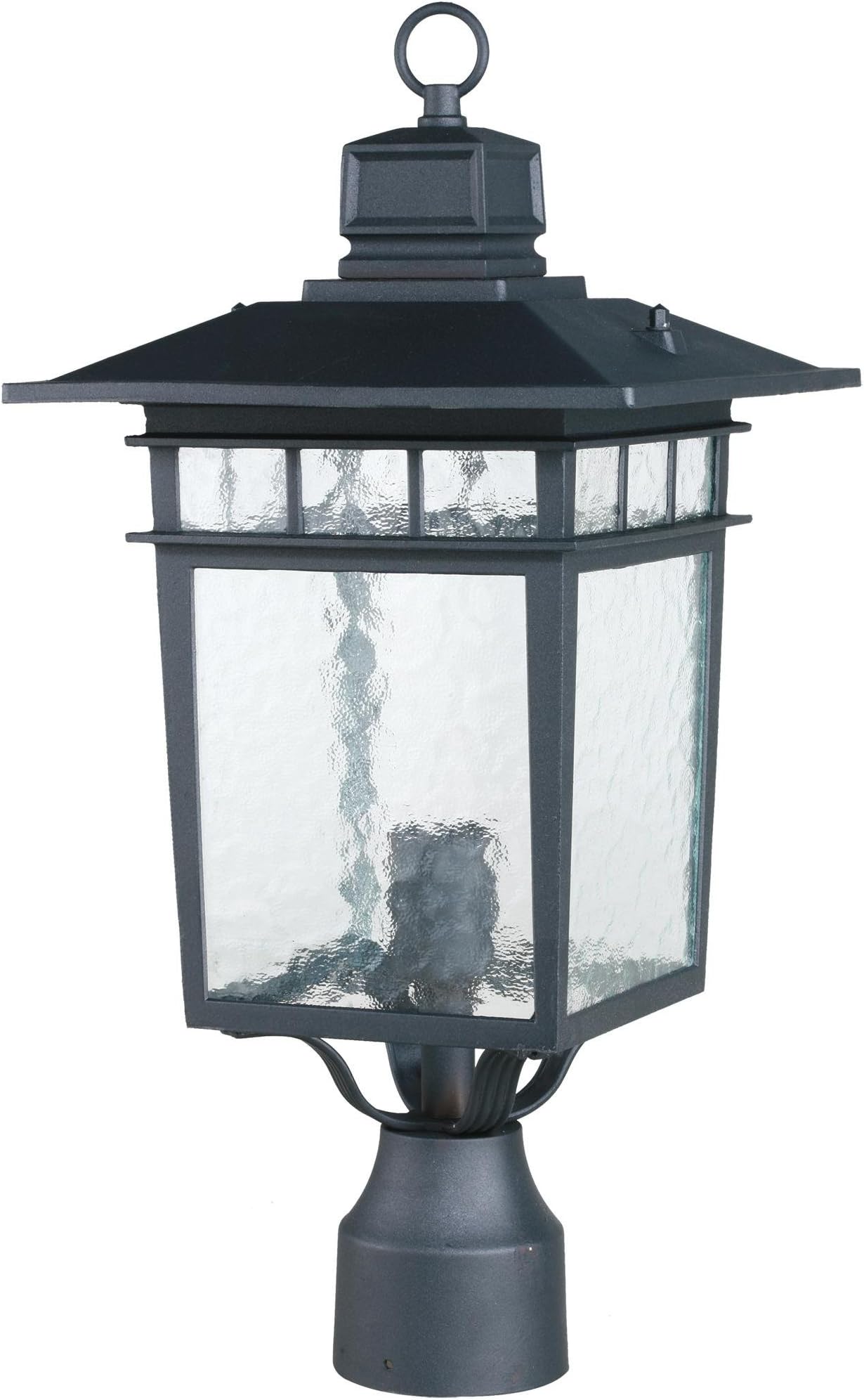 Yosemite Home Decor 2072POIORB Dante 1-Light Outdoor Post Light with Water Glass Shade