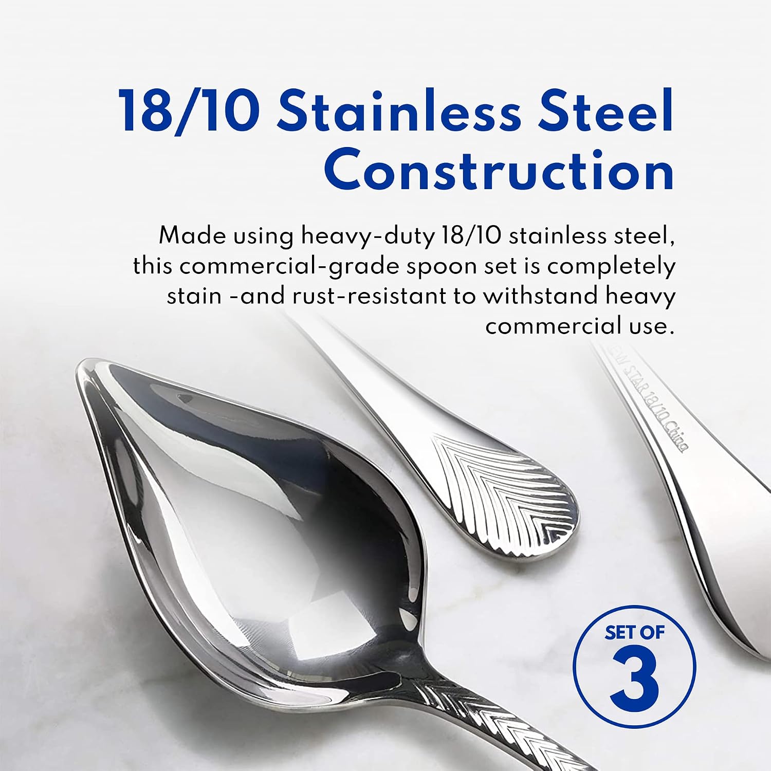 New Star Foodservice 1029031 Stainless Steel Decorating Spoons, Set of 3