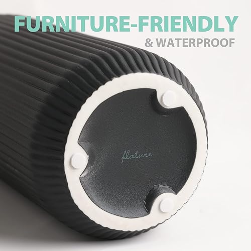 Miniatura 5 de Jarrón de cerámica en estilo nórdico, Decovase grande para hierba de las pampas como decoración bohemia, jarrón negro mate de 8 pulgadas para