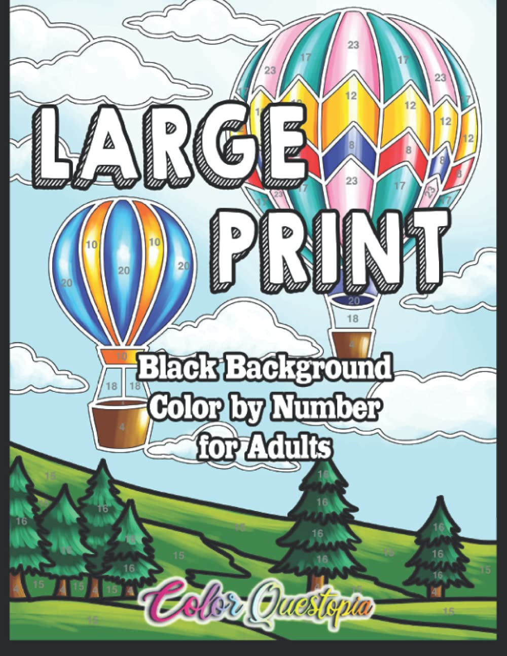 Snapklik.com : Large Print Color By Number For Adults - BLACK ...