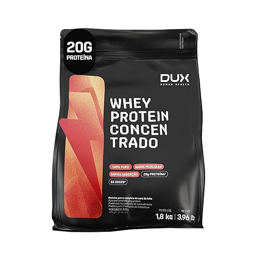 Whey Protein Concentrado Sem Sabor Refil 1.8kg – Contribui Para o Ganho Muscular Hipertrofia – Dux Human Health
