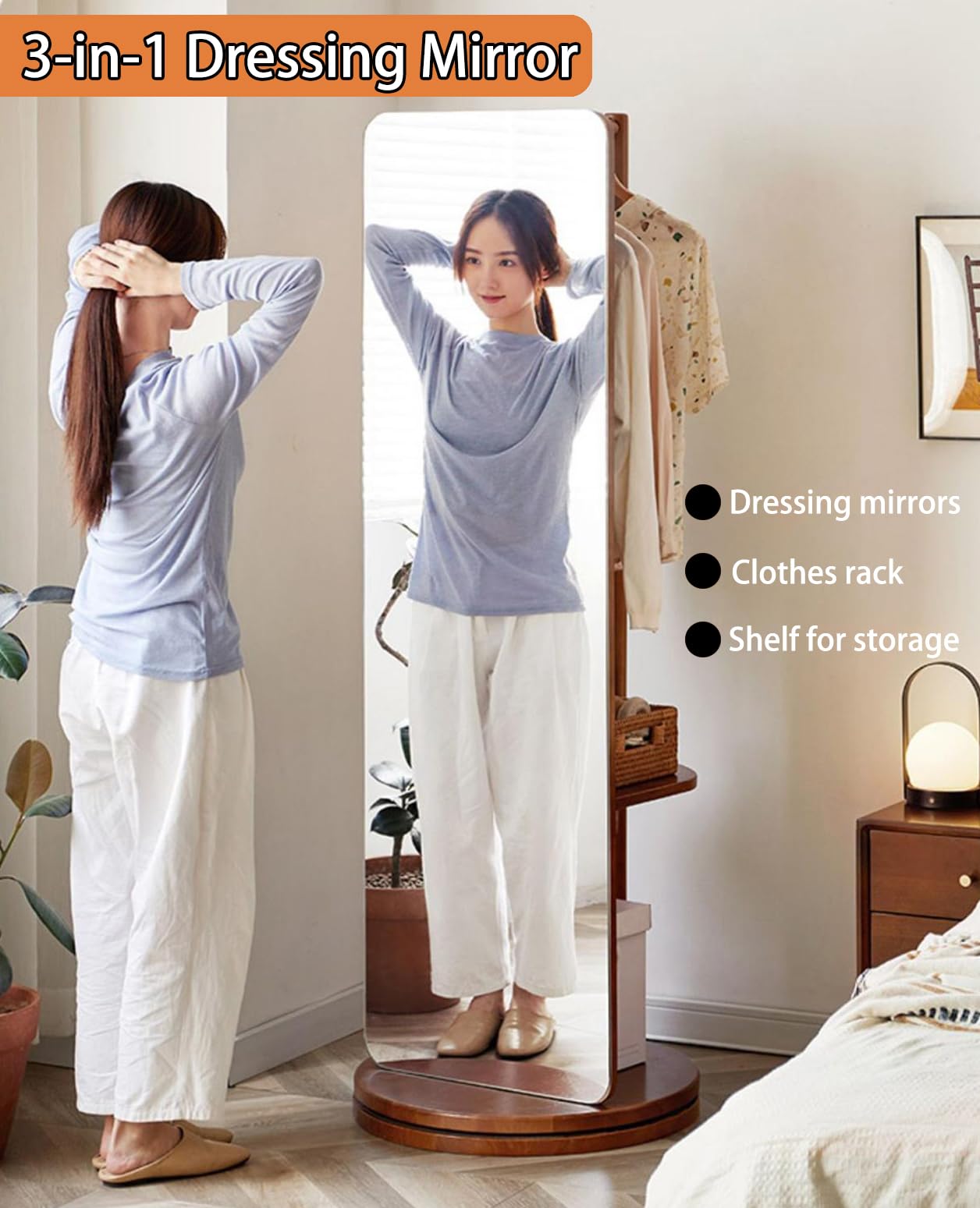 Feuusec Rotating Full Length Mirror,65