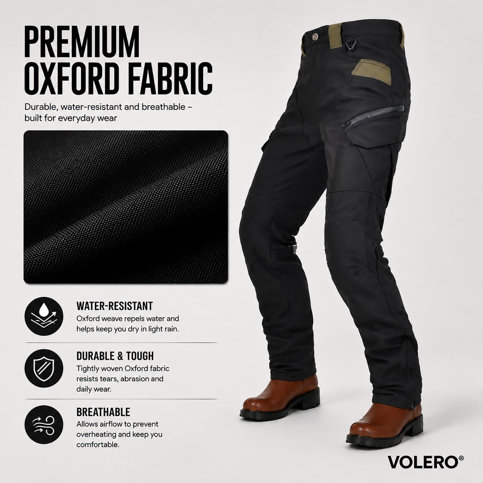 Pantaloni Moto Donna Urban Cargo in Tessuto Oxford con Tasche Multiple, per Pendolarismo, Touring e Uso Quotidiano