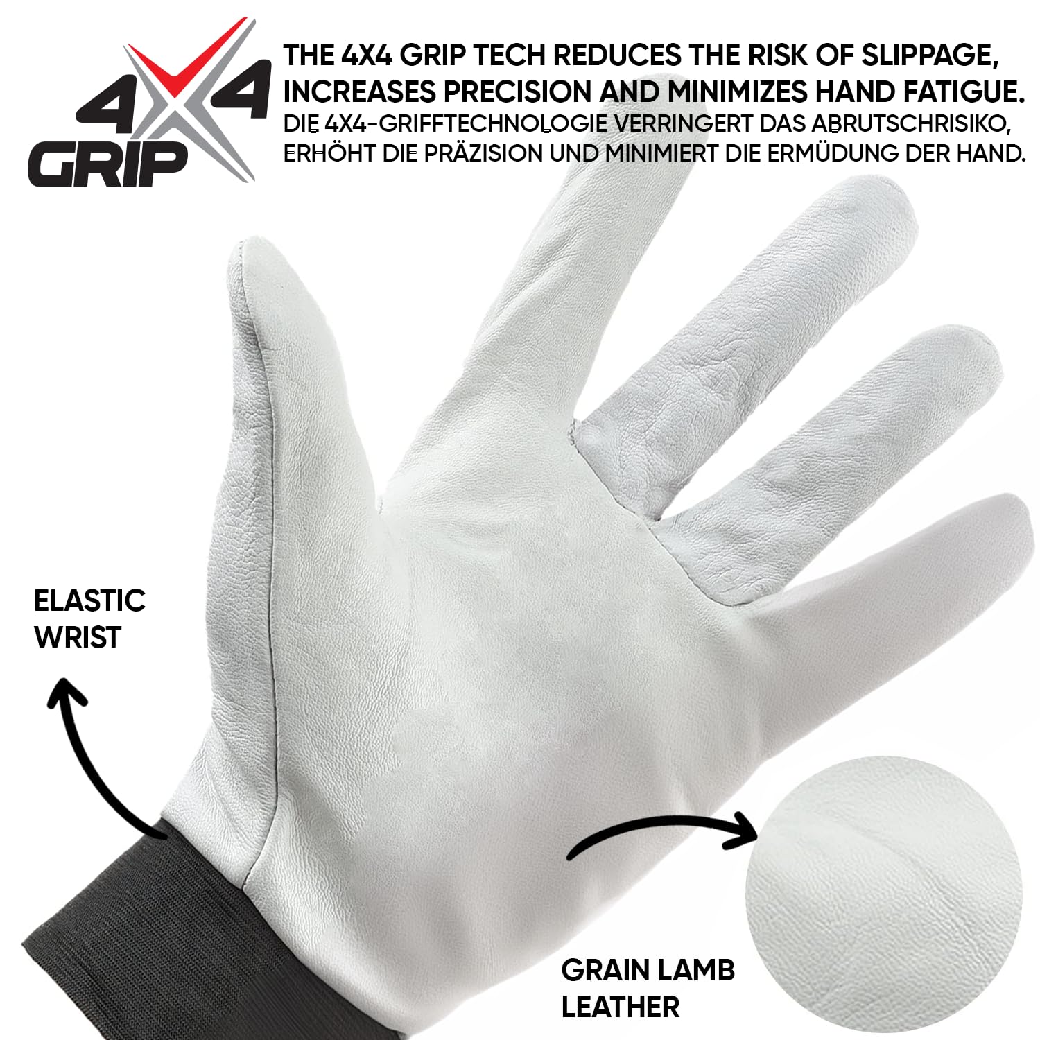 BWOLF IGUANA Gants de Travail en Cuir – Lot Économique de 12 ou 60 Paires – Gants de Protection Résistants pour Professionnels 10, 12 Paires