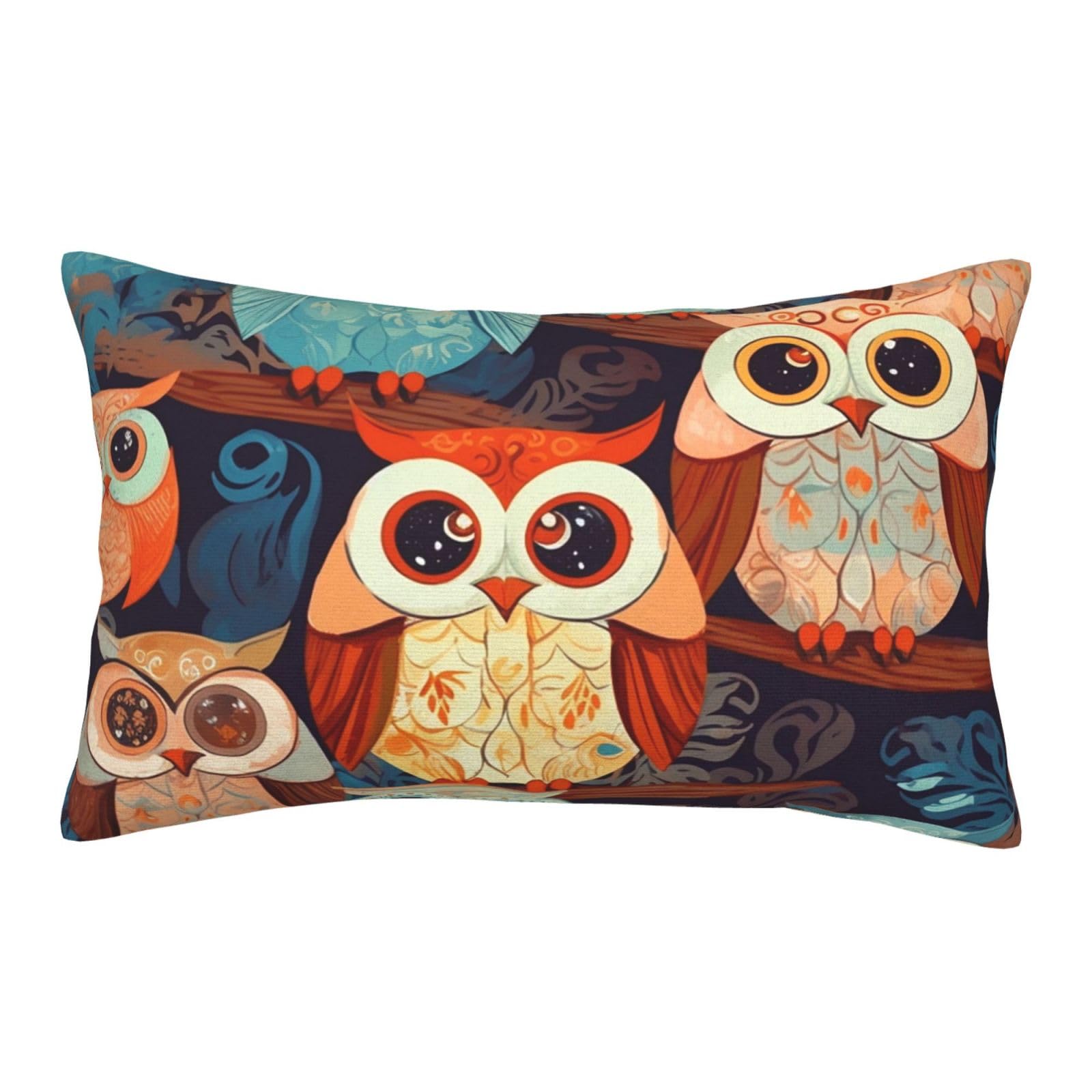 Velvet Pillowcases 20"x30" Ultra Soft Breathable Pillow Cases, Luxury Fuzzy Throw Pillow Covers with Zipper, Anime Owl Pillow Shams All Seasons Decorative Cushion Cases for Couch