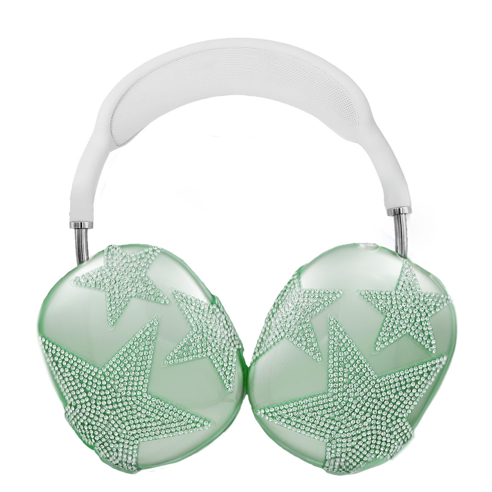 MORWLAT Case Cover for AirPods Max Glittering Rhinestones Stars, Clear Sparkling Cute Soft Cases for Women Accessories Protective Cover for Apple