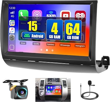Hikity 4+64G Car Radio Stereo for Toyota Prius 2003-2009 Radio with 9 Inch Touch Screen, Carplay/Android Auto GPS Navigation/Mirror Link/DSP/Bluetooth+AHD Backup Camera