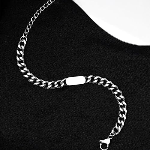 Miniatura 4 de Pulseras cubanas vintage de acero inoxidable para hombresdelicado dije de cadena cubana de eslabones cubanos para mujer, hecha a mano, gruesa,