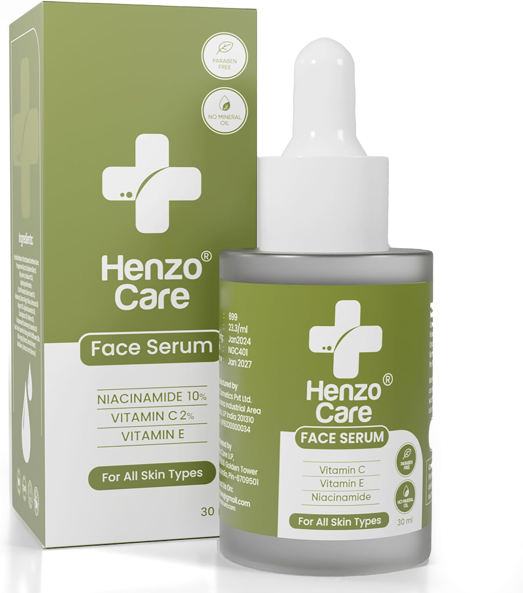 Advanced Face Serum with Niacinamide Vitamin C & E | Brightening Anti-Aging Hydrating | Dark Spots Fine Lines Pore Minimizer for All Skin Types | 30 ml