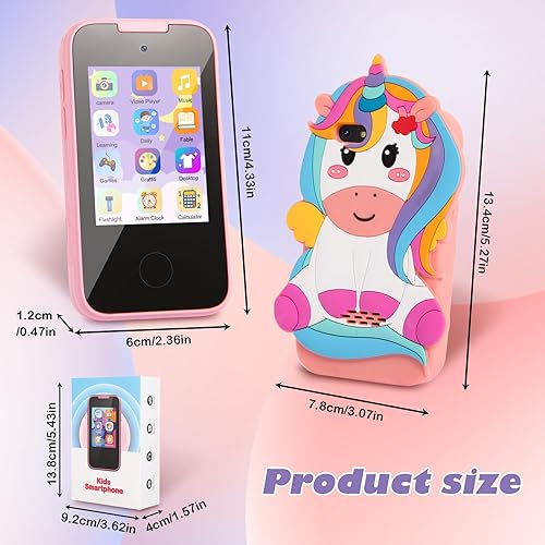 Miniatura 7 de Juguetes para niños de 3, 4, 5, 6, 7, 8, 9, 10, 11, 12 años, teléfono inteligente para niñas, juguetes de unicornios, regalos para teléfono,
