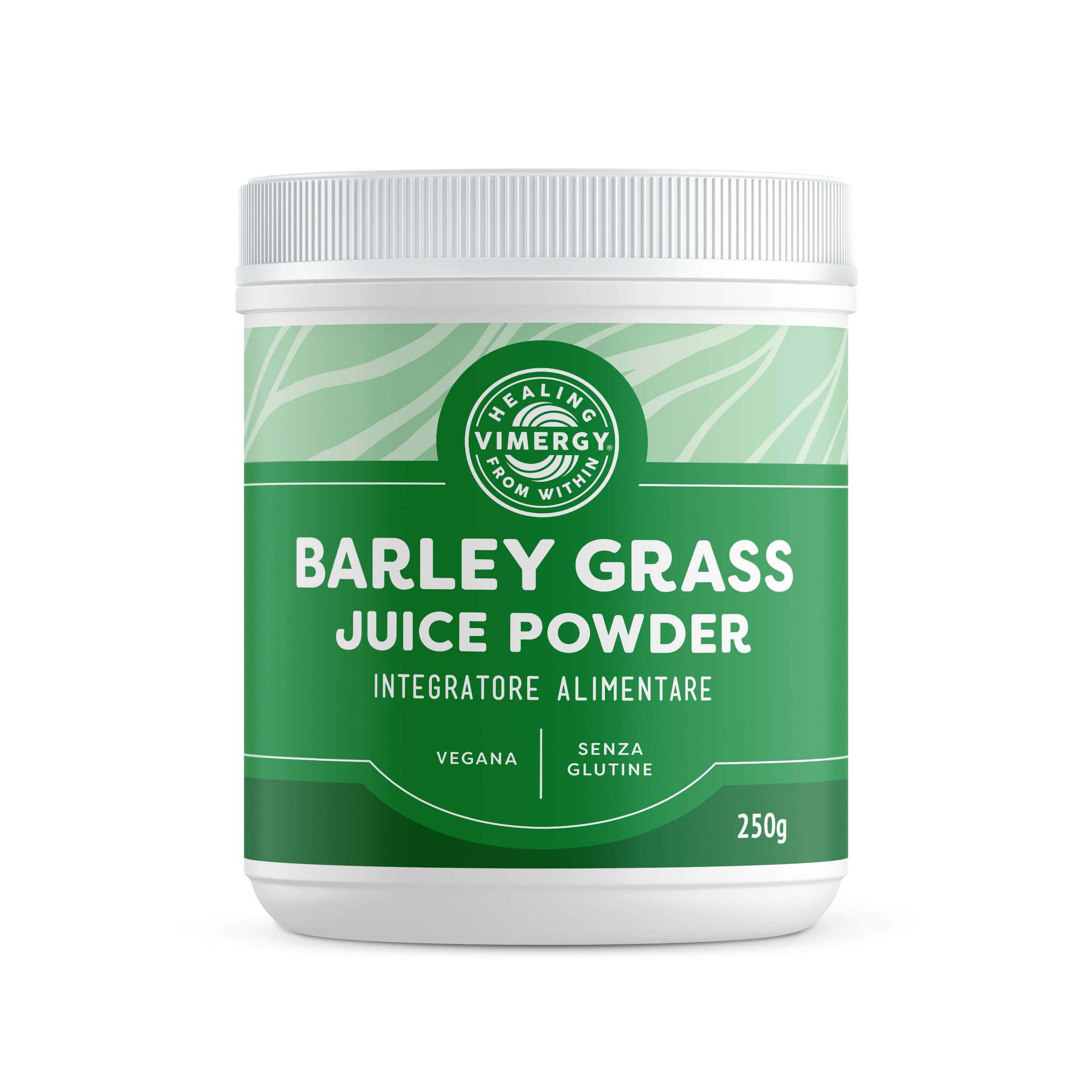 Vimergy Barley Grass Juice Powder, 62 Dosi – Erba d'Orzo in Polvere Super Green – Senza Antiagglomeranti, Riempitivi, Aromi, Zucchero – Vegano, Senza OGM e Senza Glutine (250 g)
