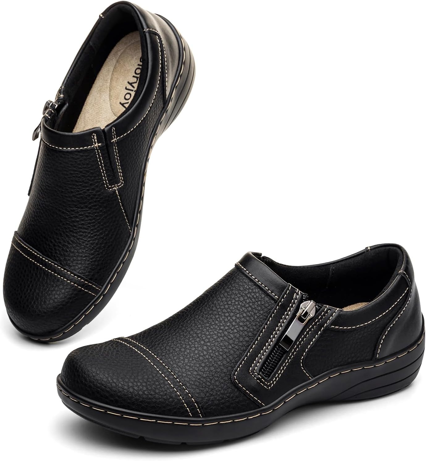 Women's Comfortable & Lightweight Leather Loafers Cute Slip On Dress Shoes for Women Business Casual Office Work Shoes Everyday Walking Flats - Image 8