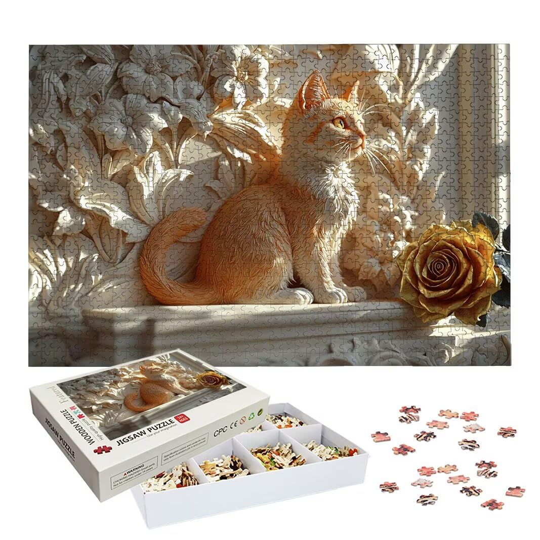 Puzzle 1500 Teile Katze, Holzpuzzle Erwachsene, Klassische Puzzles -2955