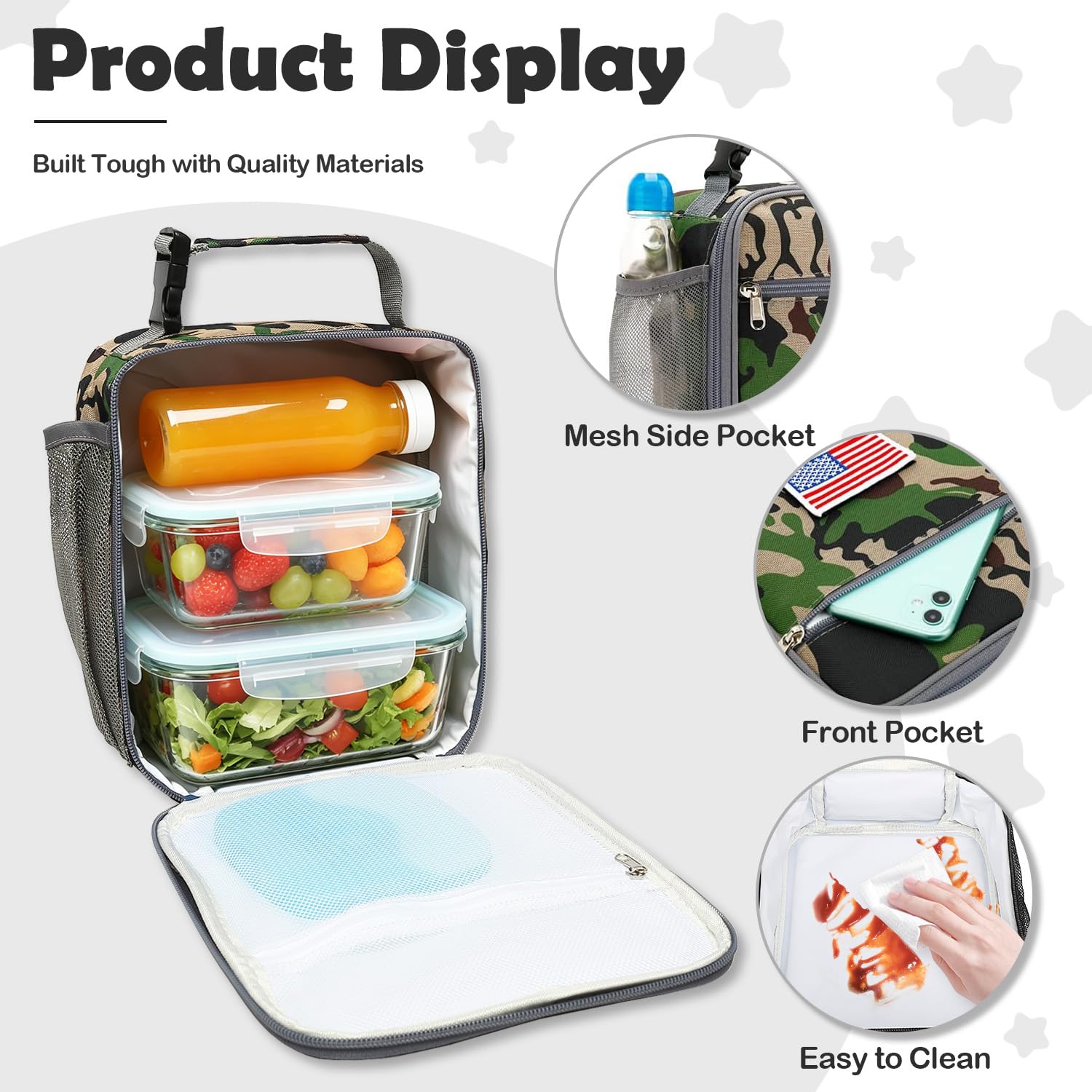 Amazon.com: FlowFly Kids Lunch box Insulated Soft Bag Mini Cooler
