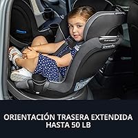 Vista 5 de Evenflo Revolve360 Slim 2-en-1 Asiento rotacional para auto con cubierta de limpieza rápida (Negro Salem)