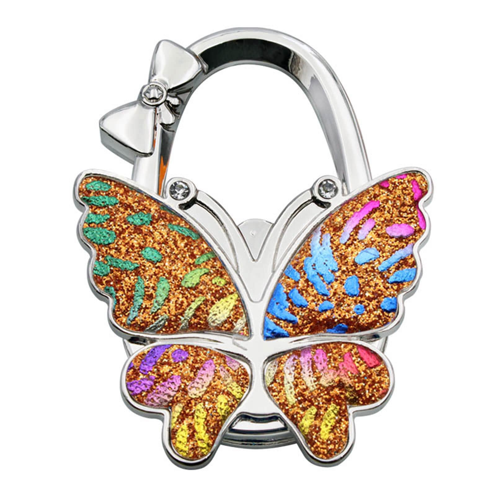 HZBB Portability Multifunction Colorful Butterfly Purse Handbag Hook Folding Hanger Excellent Popular Practical Hook Butterfly Handbag Hooks for Purse