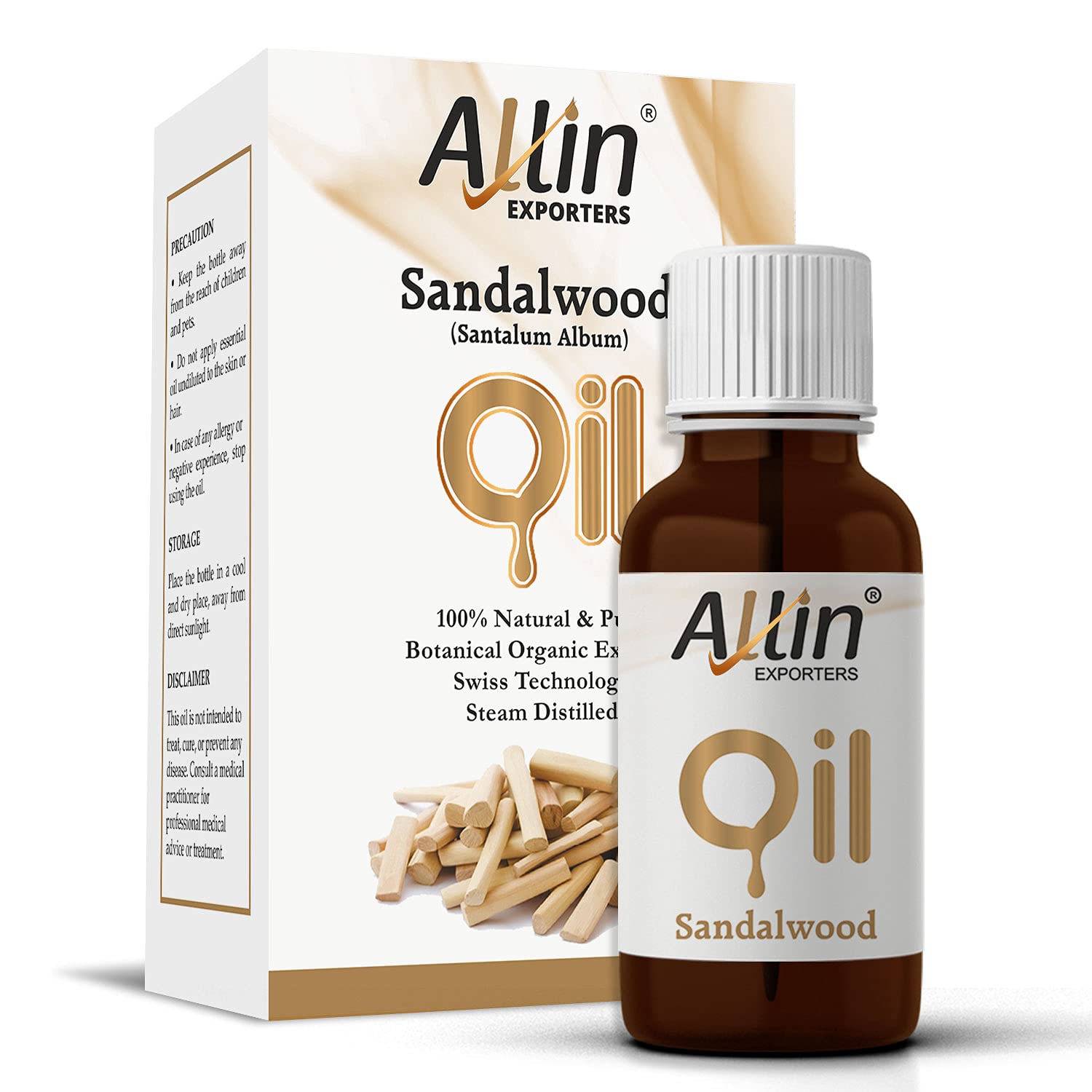 Allin Exporters Sandalwood Essential Oil Pure Natural Therapeutic Grade Oils for Men & Women for Massage, Spa, Skin & Hair (15 ML)-picture-30
