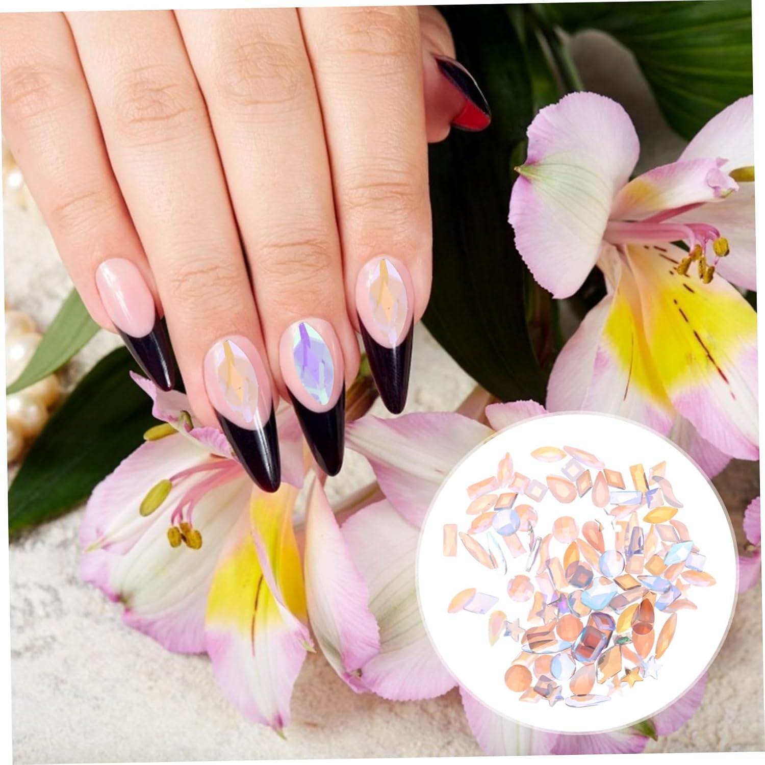 100pcs Nail Art Flat Shaped Decorative Manicure Decals for Elegant Nails for Birthday Celebrations and