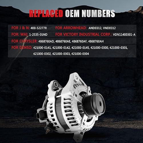 Miniatura 3 de Nuevo alternador apto para Chrysler Pacifica V6 3.5L 2004-2006, reemplazo AND0312 VND0312 11063 421000-0302