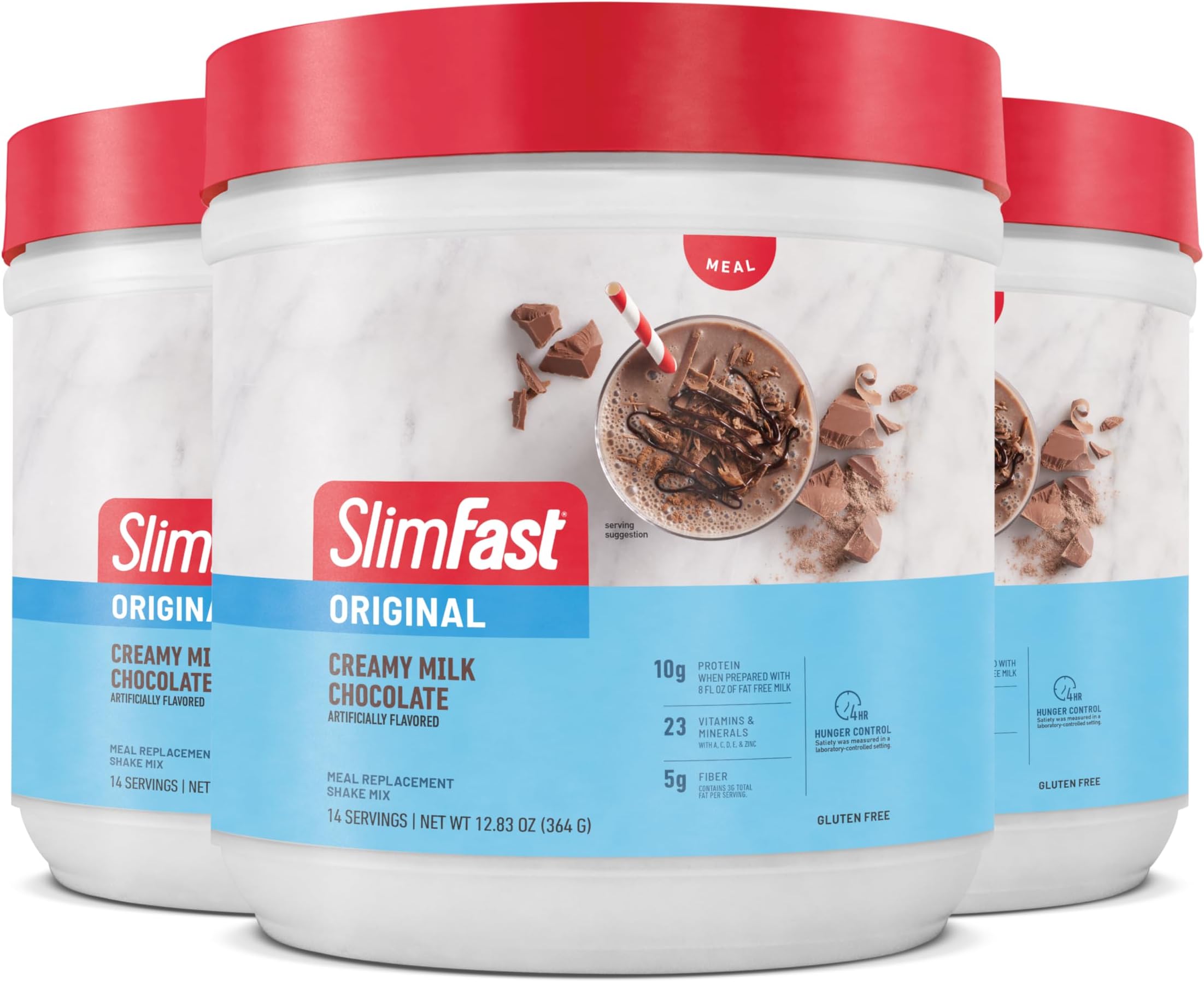 Original Meal Replacement Powder, Creamy Milk Chocolate, Shake Mix, 10g of Protein, 14 Servings (Pack of 3) (Packaging May Vary)