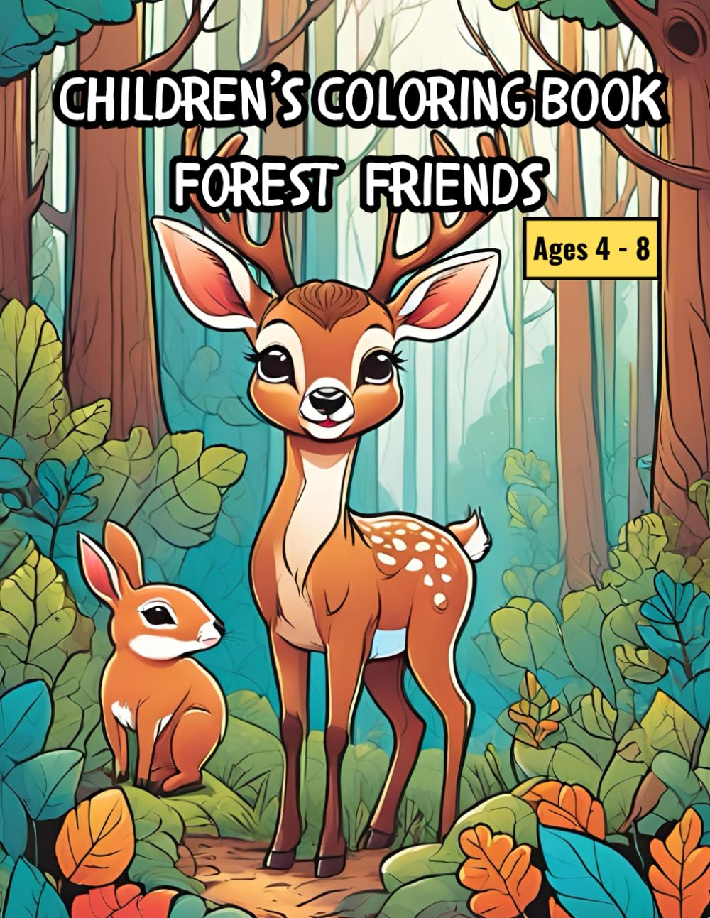 Children's Coloring Book: Forest Friends: Your Child Will Enjoy Meeting Cute and Cuddly Forest Animals in a Wonderland Forest.