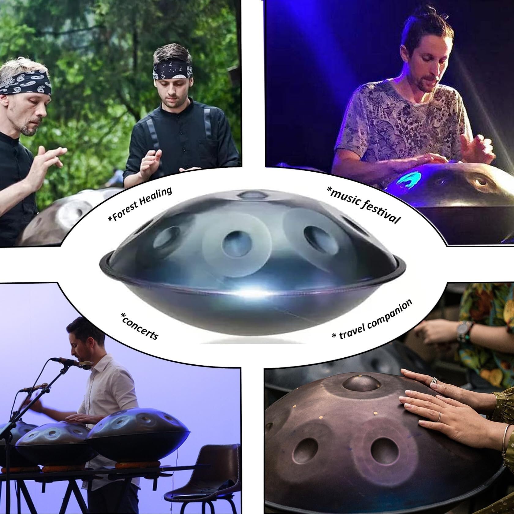 MULTI-TONAL MEDITATION AIDS: 22-Inch Steel Tongue Drum Offering 9