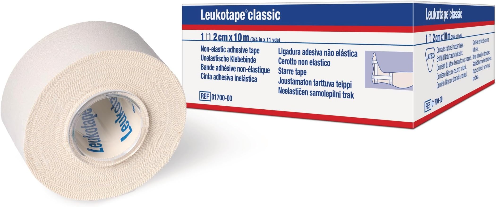 BSN Medical Leukotape Classic Elastic Adhesive Tape 2 cm x 10 m White