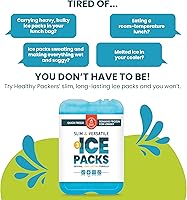Vista 3 de Healthy Packers Ice Packs for Lunch Boxes & Coolers - Freezer Packs - Original Cool Pack Cooler Accessories for Beach, Camping & Fishing Slim &