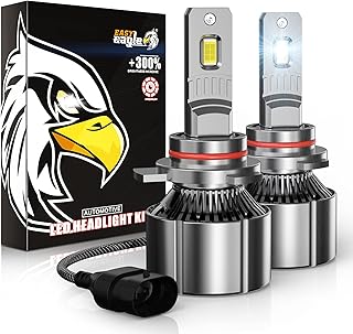 9012 LED Headlight Bulb, EASY EAGLE HIR2 120W High Power 20000LM Extremely Bright 6500K Cold White Conversion Kit Adjustable Beam